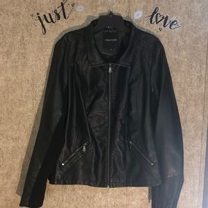 Faux Leather Moto Jacket